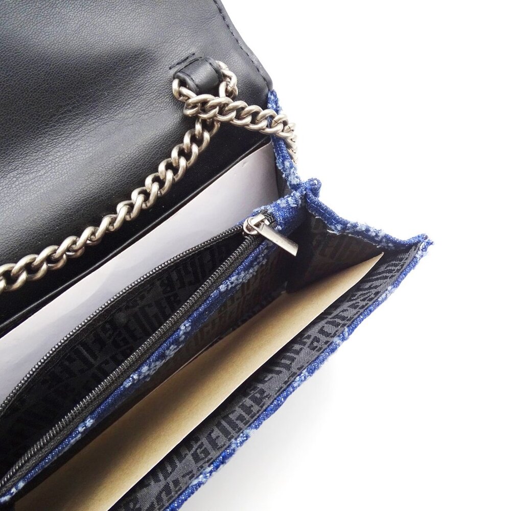 KURT GEIGER LONDON Brixton Quilted Blue Denim Cain Wallet - Picture 5 of 6